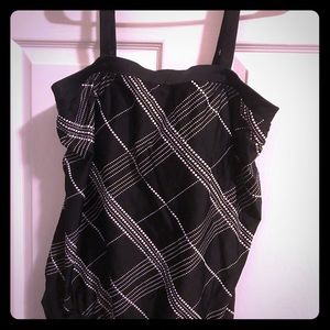 20w bathing suit top black and white